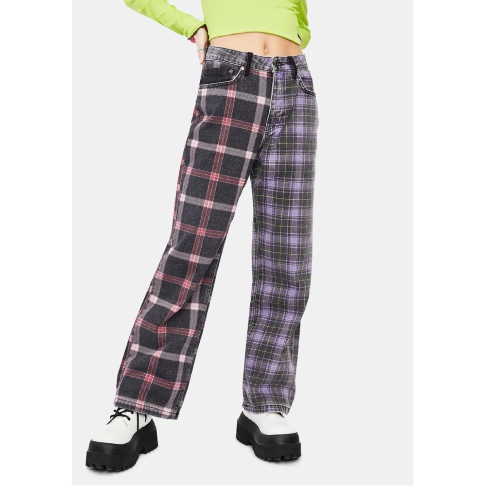 The Ragged Priest Jekyl Mix Check Dad Jeans - Picture 5 of 10